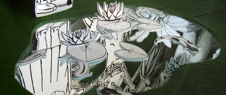 Palmengarten Frankfurt, Schaukasten, Illustration
